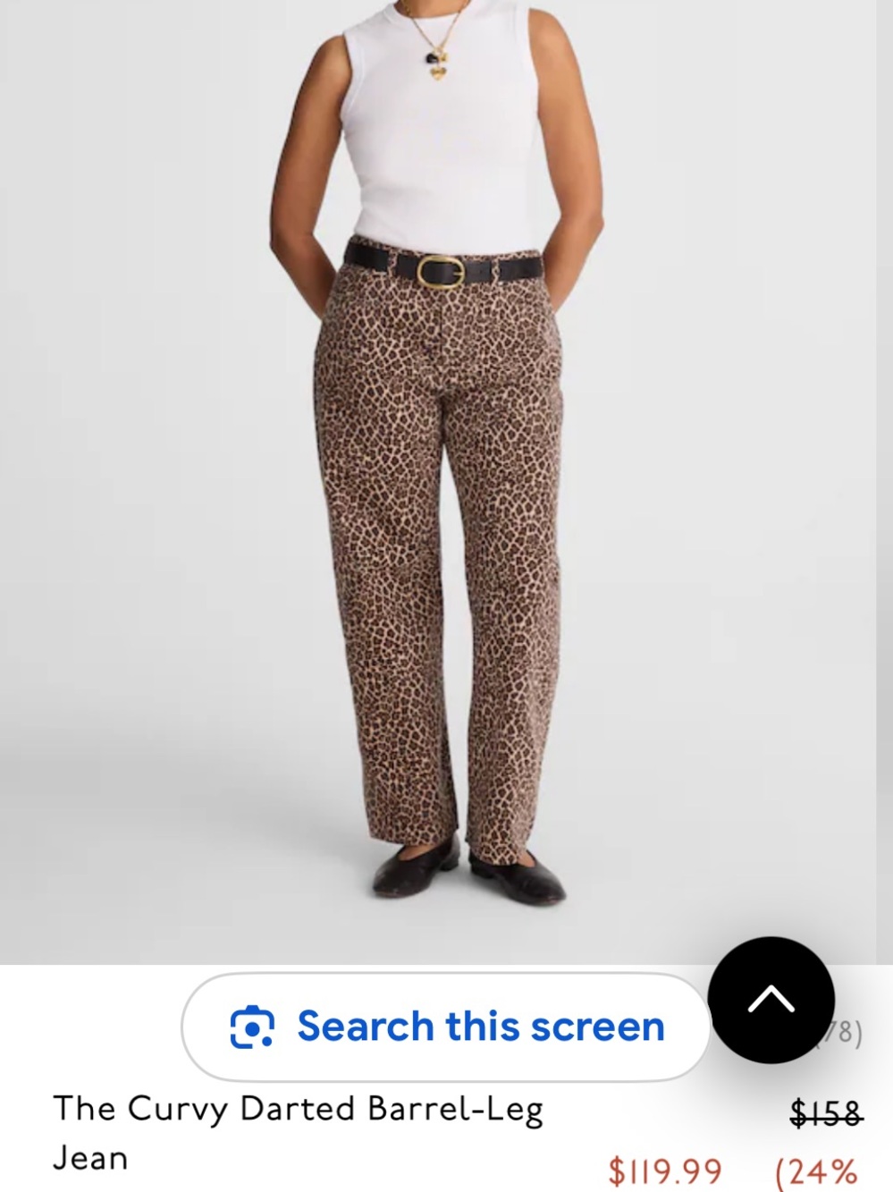 Madewell  Curvy Dart Barrel Leg Jean in Leopard-Print